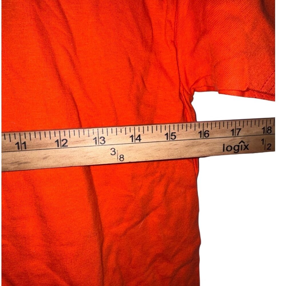 Hanes Beefy-T Orange T-Shirt Adult Size S 100% Cotton Crew Neck Short Sleeve - Picture 5 of 5